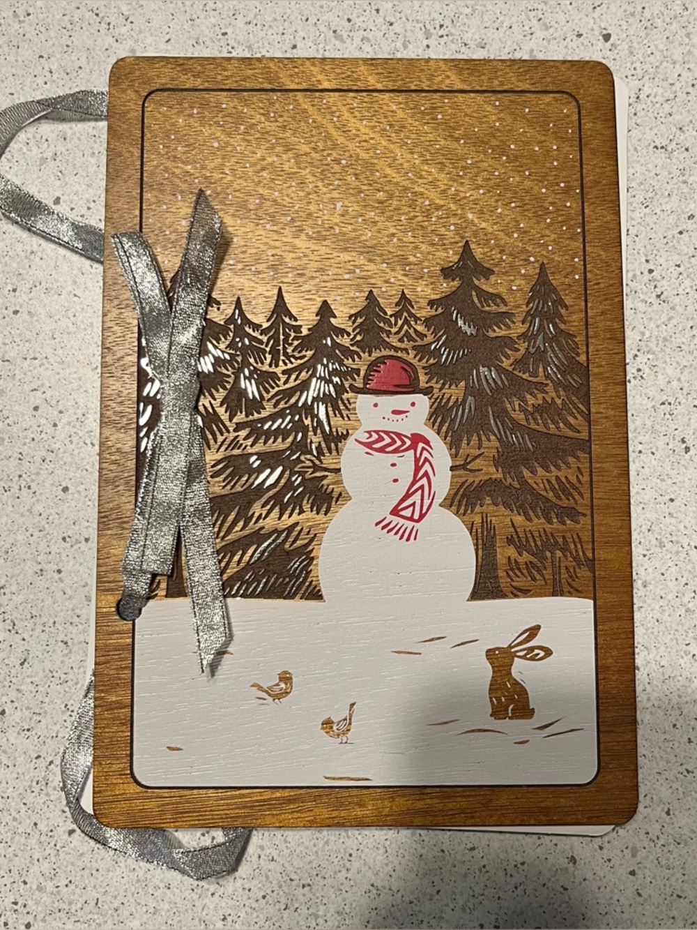 Hallmark Wooden Snowman Holiday Card Keeper
